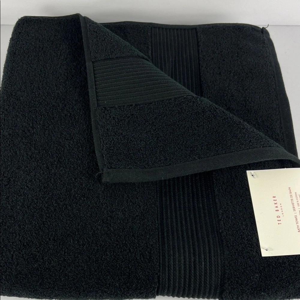 Ted Baker London Bath Towel Black Super Soft Plush Luxury 100% Cotton NEW